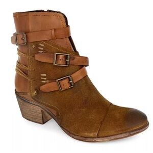 Roan by Bed Stu Jag brown distressed leather and suede ankle boots